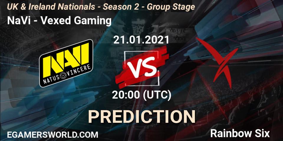 Pronóstico NaVi - Vexed Gaming. 21.01.2021 at 20:00, Rainbow Six, UK & Ireland Nationals - Season 2 - Group Stage