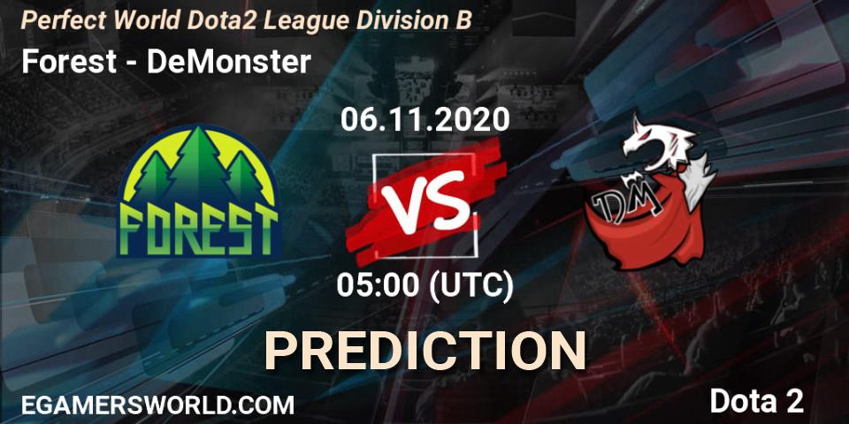 Pronóstico Forest - DeMonster. 06.11.2020 at 04:59, Dota 2, Perfect World Dota2 League Division B