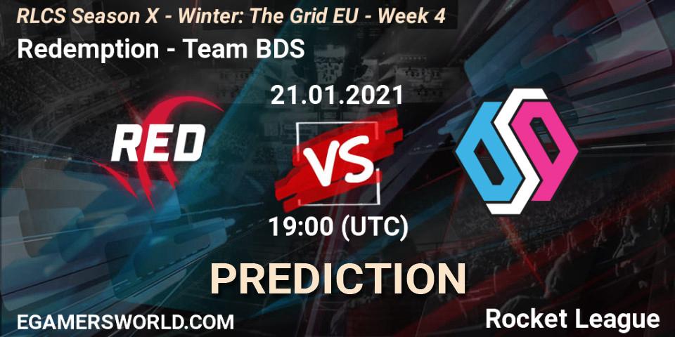 Pronóstico Redemption - Team BDS. 21.01.2021 at 19:00, Rocket League, RLCS Season X - Winter: The Grid EU - Week 4