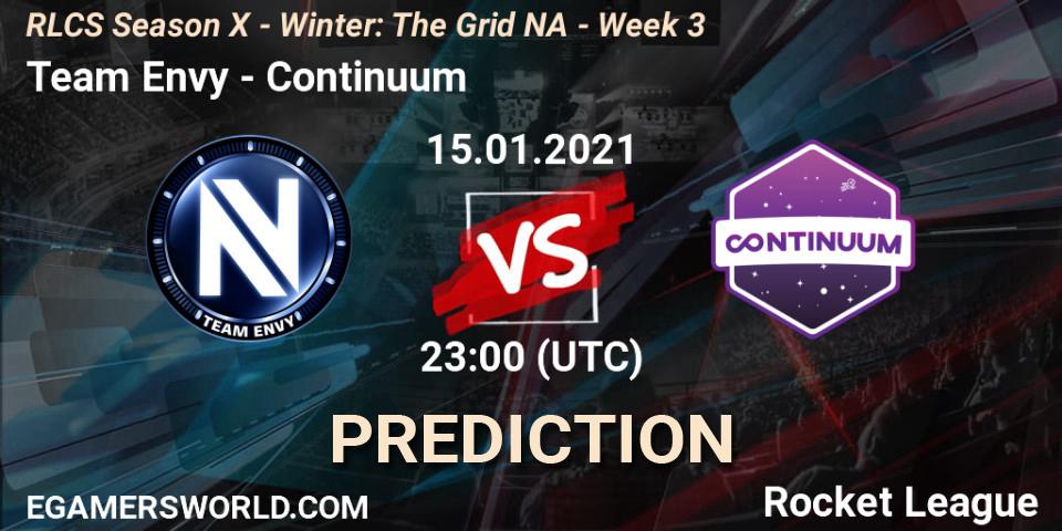 Pronóstico Team Envy - Continuum. 15.01.2021 at 23:00, Rocket League, RLCS Season X - Winter: The Grid NA - Week 3
