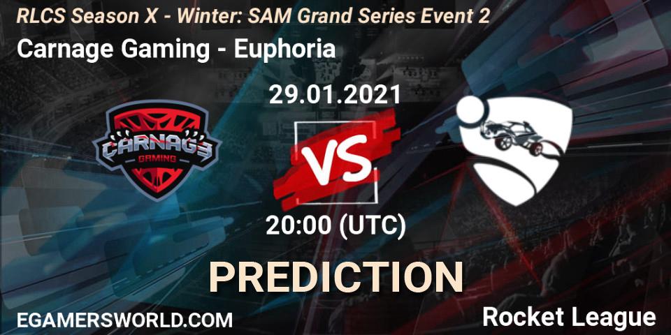 Pronóstico Carnage Gaming - Euphoria. 29.01.2021 at 20:00, Rocket League, RLCS Season X - Winter: SAM Grand Series Event 2