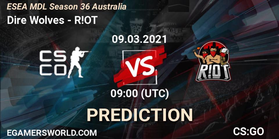 Pronóstico Dire Wolves - R!OT. 09.03.2021 at 09:00, Counter-Strike (CS2), MDL ESEA Season 36: Australia - Premier Division