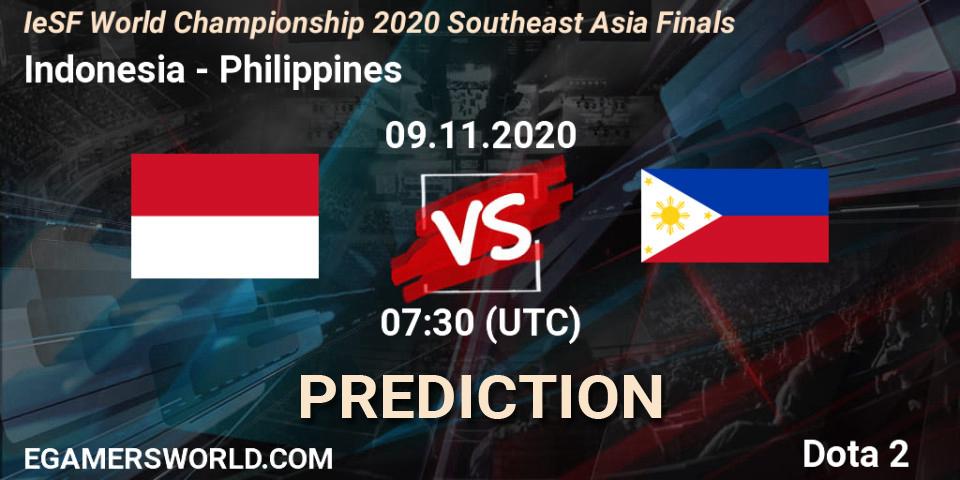 Pronóstico Indonesia - Philippines. 09.11.20, Dota 2, IeSF World Championship 2020 Southeast Asia Finals