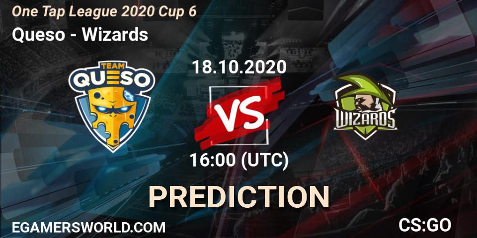 Pronóstico Queso - Wizards. 18.10.2020 at 16:00, Counter-Strike (CS2), One Tap League 2020 Cup 6