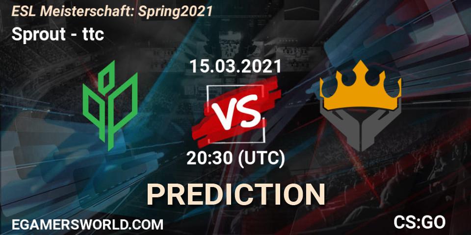Pronóstico Sprout - ttc. 15.03.2021 at 20:30, Counter-Strike (CS2), ESL Meisterschaft: Spring 2021