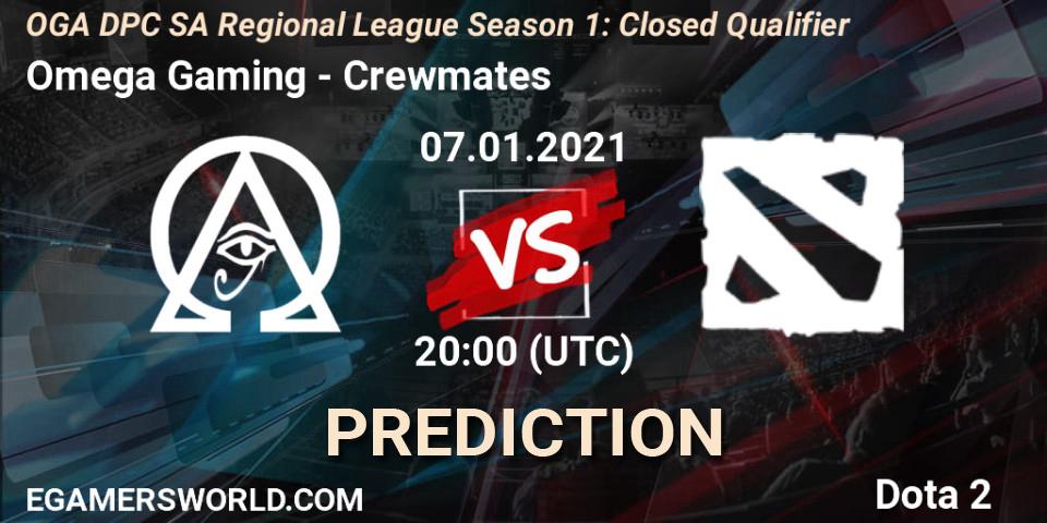 Pronóstico Omega Gaming - Crewmates. 07.01.2021 at 20:00, Dota 2, DPC 2021: Season 1 - South America Closed Qualifier