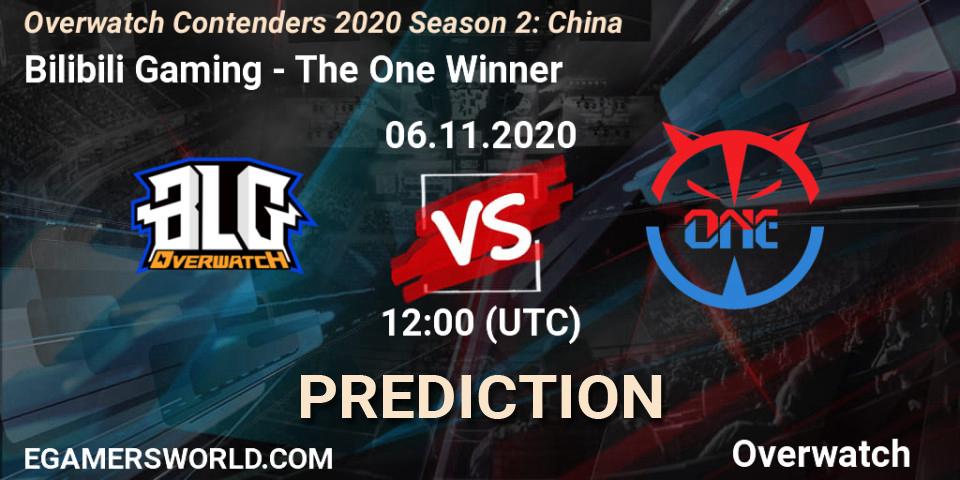 Pronóstico Bilibili Gaming - The One Winner. 06.11.20, Overwatch, Overwatch Contenders 2020 Season 2: China