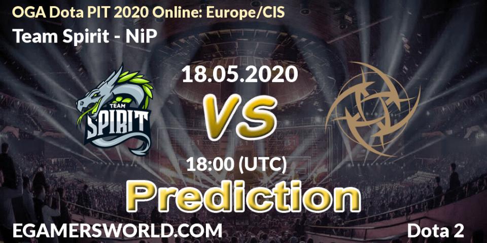 Pronóstico Team Spirit - NiP. 18.05.2020 at 17:10, Dota 2, OGA Dota PIT 2020 Online: Europe/CIS