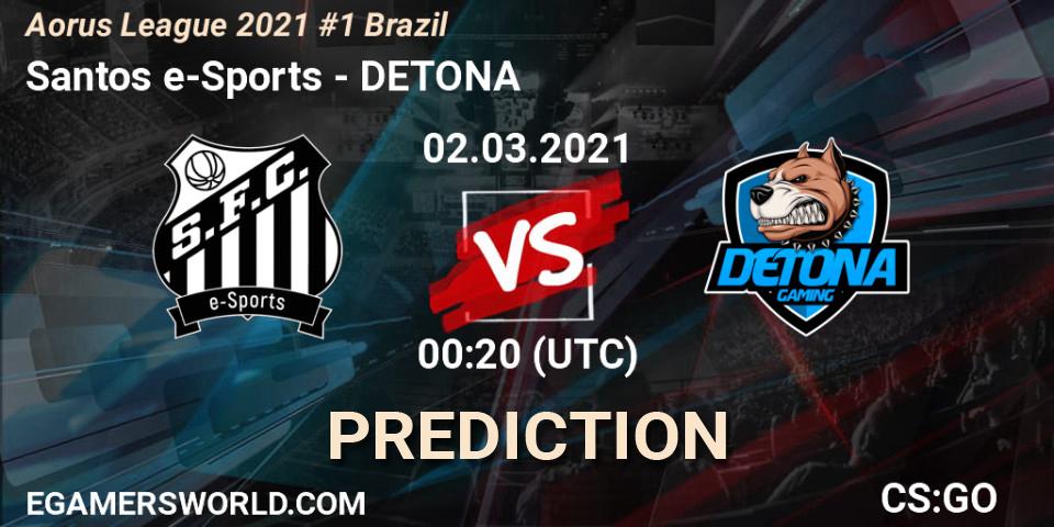 Pronóstico Santos e-Sports - DETONA. 02.03.2021 at 00:10, Counter-Strike (CS2), Aorus League 2021 #1 Brazil