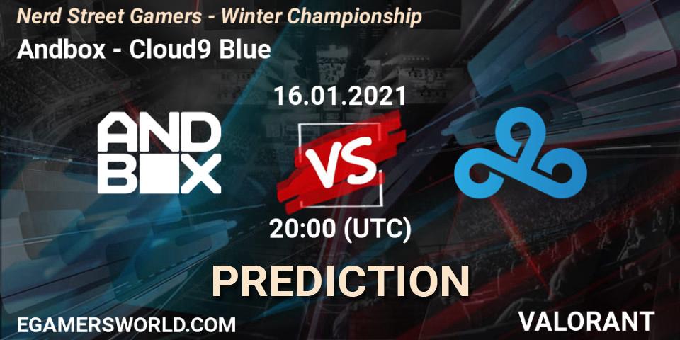 Pronóstico Andbox - Cloud9 Blue. 16.01.2021 at 20:00, VALORANT, Nerd Street Gamers - Winter Championship