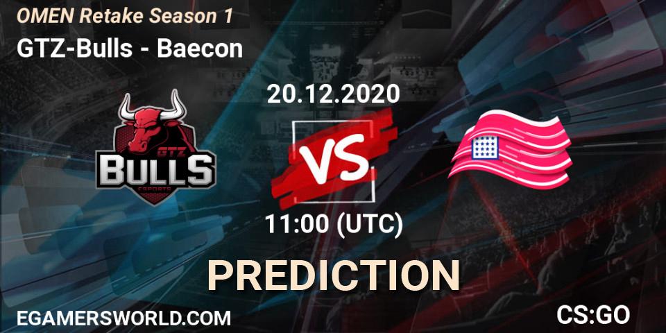 Pronóstico GTZ-Bulls - Baecon. 20.12.2020 at 11:00, Counter-Strike (CS2), OMEN Retake Season 1