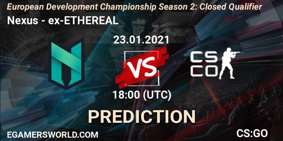 Pronóstico Nexus - ex-ETHEREAL. 23.01.2021 at 20:00, Counter-Strike (CS2), European Development Championship Season 2: Closed Qualifier