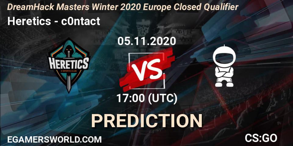 Pronóstico Heretics - c0ntact. 05.11.2020 at 17:00, Counter-Strike (CS2), DreamHack Masters Winter 2020 Europe Closed Qualifier