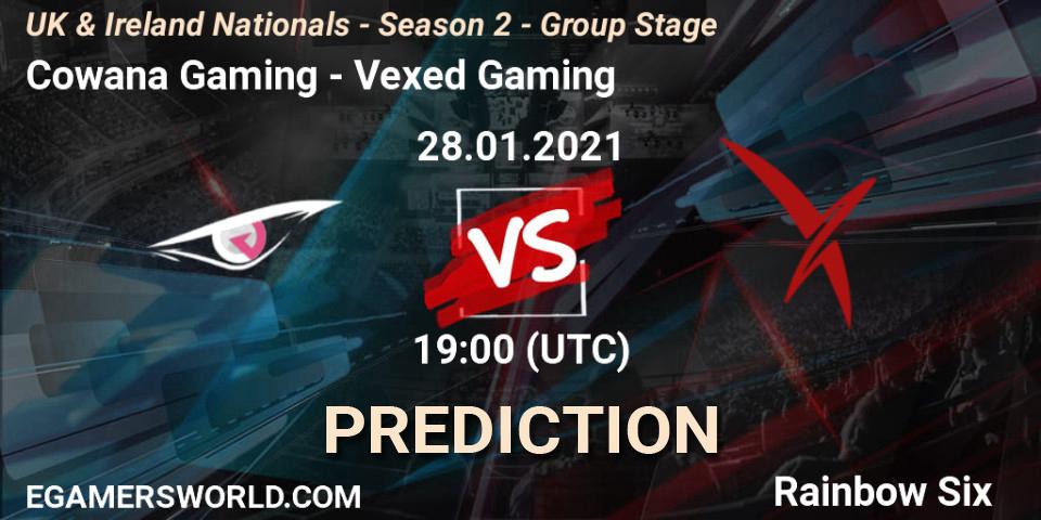 Pronóstico Cowana Gaming - Vexed Gaming. 28.01.2021 at 19:00, Rainbow Six, UK & Ireland Nationals - Season 2 - Group Stage