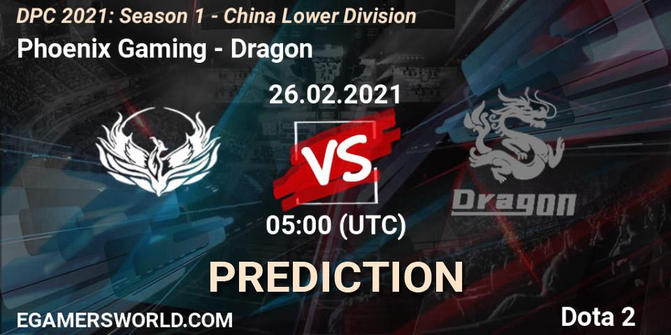 Pronóstico Phoenix Gaming - Dragon. 26.02.2021 at 05:03, Dota 2, DPC 2021: Season 1 - China Lower Division
