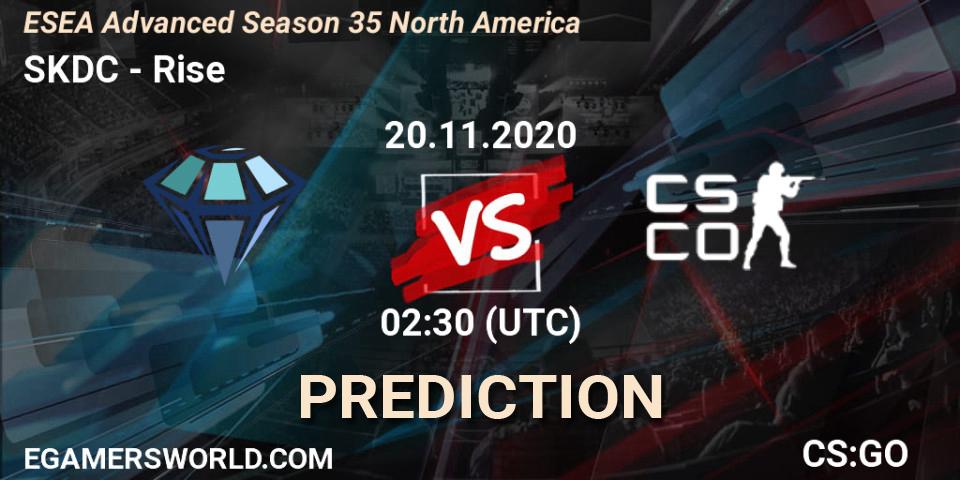 Pronóstico SKDC - Rise. 21.11.2020 at 03:00, Counter-Strike (CS2), ESEA Advanced Season 35 North America