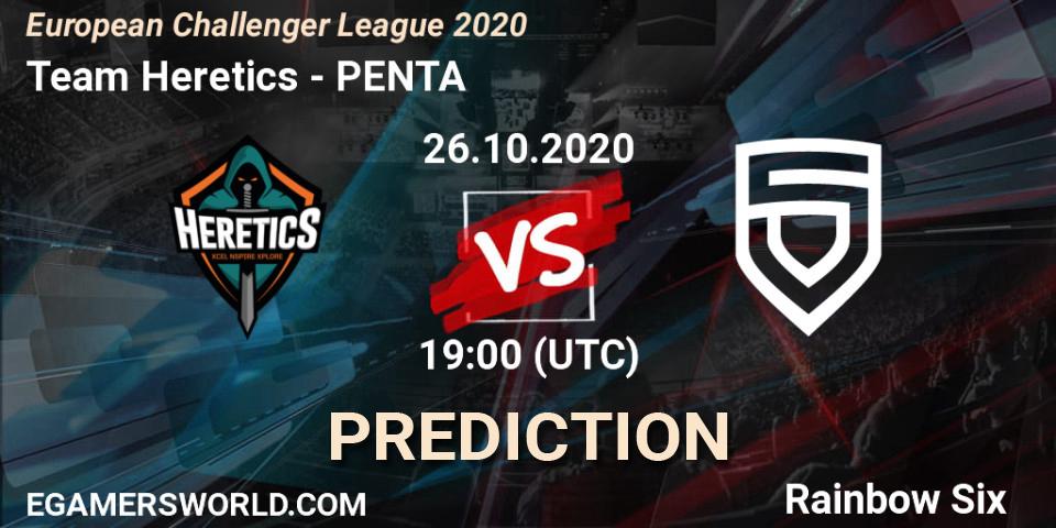 Pronóstico Team Heretics - PENTA. 26.10.2020 at 19:00, Rainbow Six, European Challenger League 2020