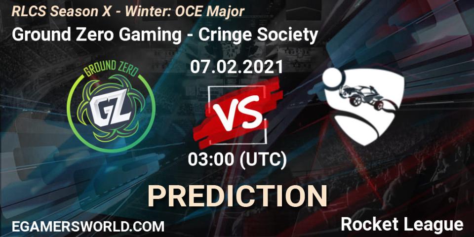 Pronóstico Ground Zero Gaming - Cringe Society. 07.02.2021 at 03:00, Rocket League, RLCS Season X - Winter: OCE Major