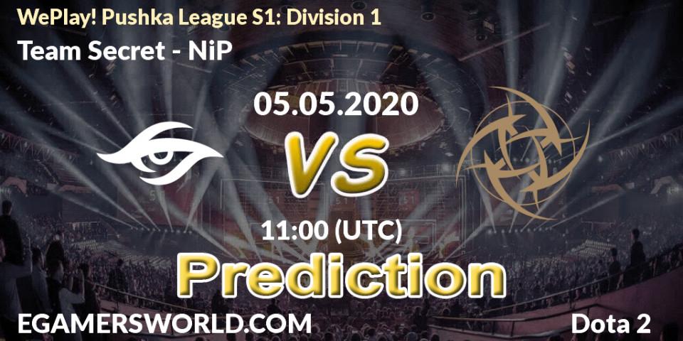 Pronóstico Team Secret - NiP. 05.05.2020 at 11:01, Dota 2, WePlay! Pushka League S1: Division 1