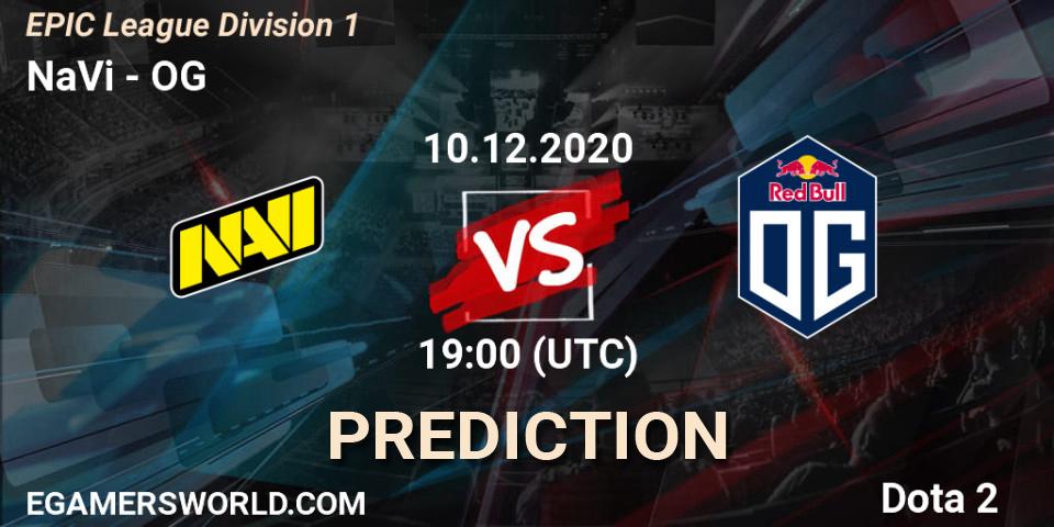 Pronóstico NaVi - OG. 10.12.2020 at 19:00, Dota 2, EPIC League Division 1