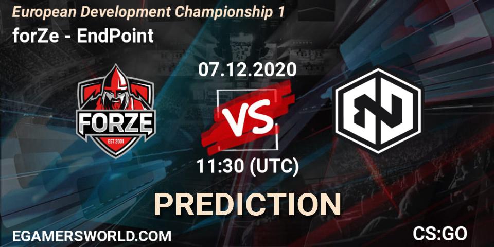 Pronóstico forZe - EndPoint. 07.12.20, CS2 (CS:GO), European Development Championship 1