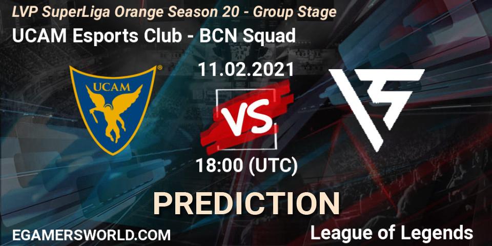 Pronóstico UCAM Esports Club - BCN Squad. 11.02.2021 at 18:00, LoL, LVP SuperLiga Orange Season 20 - Group Stage