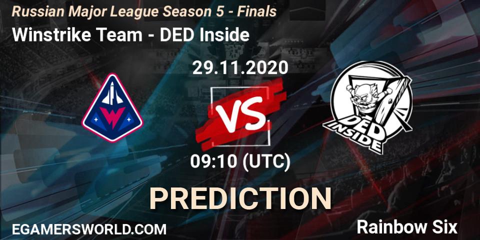 Pronóstico Winstrike Team - DED Inside. 29.11.2020 at 09:10, Rainbow Six, Russian Major League Season 5 - Finals