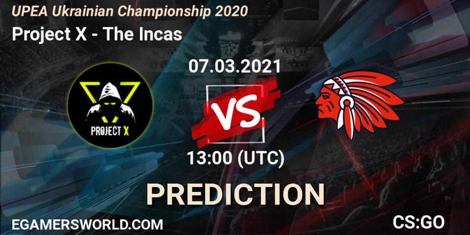 Pronóstico Project X - The Incas. 07.03.2021 at 13:45, Counter-Strike (CS2), UPEA Ukrainian Championship 2020