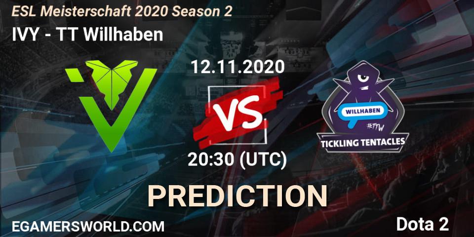 Pronóstico IVY - TT Willhaben. 12.11.2020 at 20:16, Dota 2, ESL Meisterschaft 2020 Season 2