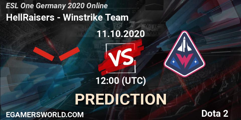 Pronóstico HellRaisers - Winstrike Team. 11.10.2020 at 12:02, Dota 2, ESL One Germany 2020 Online