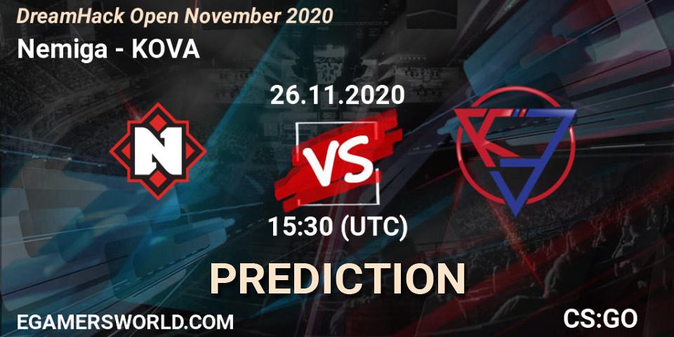 Pronóstico Nemiga - KOVA. 26.11.2020 at 15:10, Counter-Strike (CS2), DreamHack Open November 2020