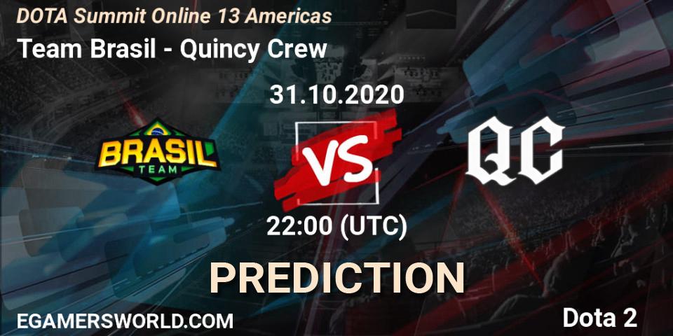 Pronóstico Team Brasil - Quincy Crew. 31.10.2020 at 22:20, Dota 2, DOTA Summit 13: Americas