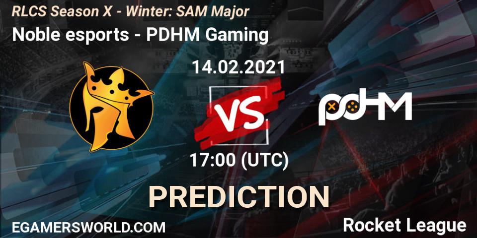 Pronóstico Noble esports - PDHM Gaming. 14.02.2021 at 17:00, Rocket League, RLCS Season X - Winter: SAM Major