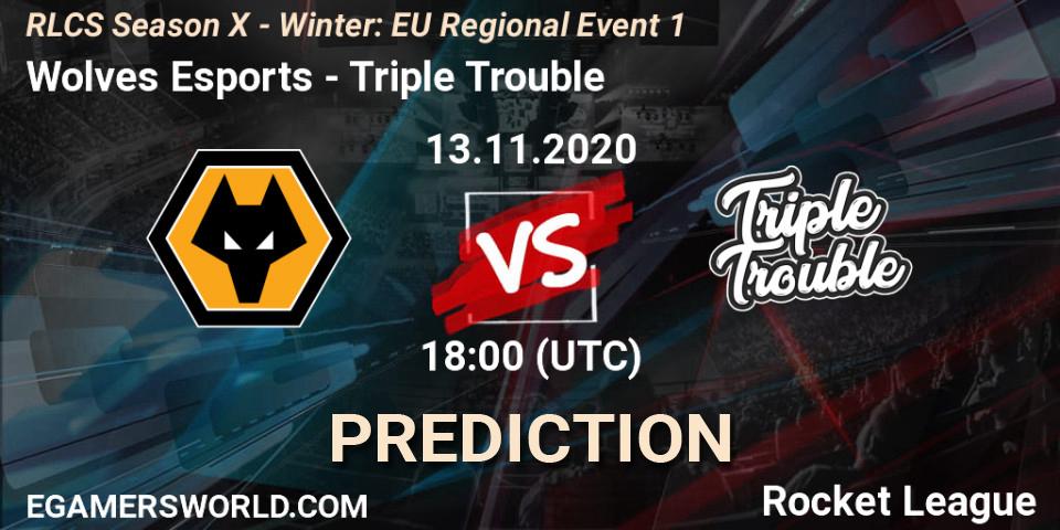 Pronóstico Wolves Esports - Triple Trouble. 13.11.2020 at 18:00, Rocket League, RLCS Season X - Winter: EU Regional Event 1