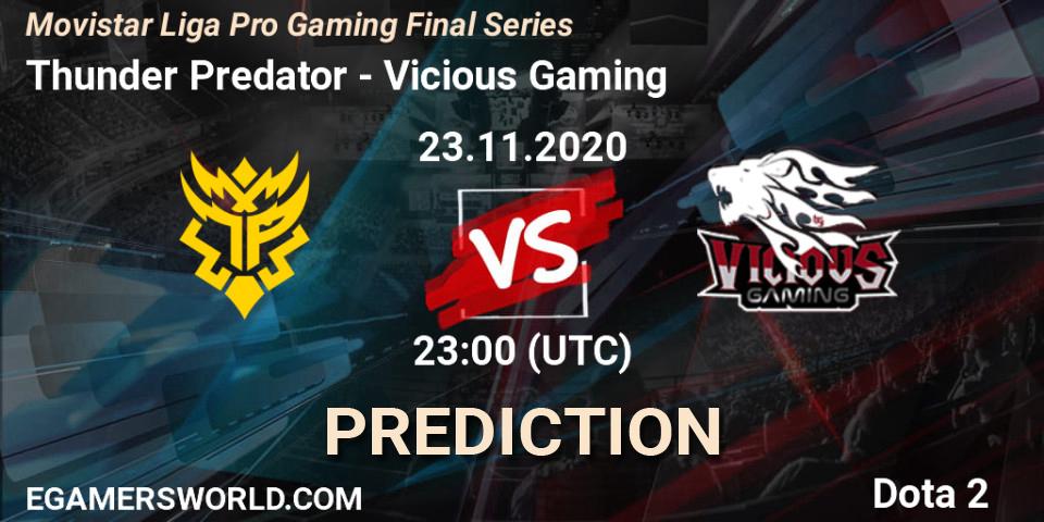 Pronóstico Thunder Predator - Vicious Gaming. 23.11.2020 at 23:28, Dota 2, Movistar Liga Pro Gaming Final Series