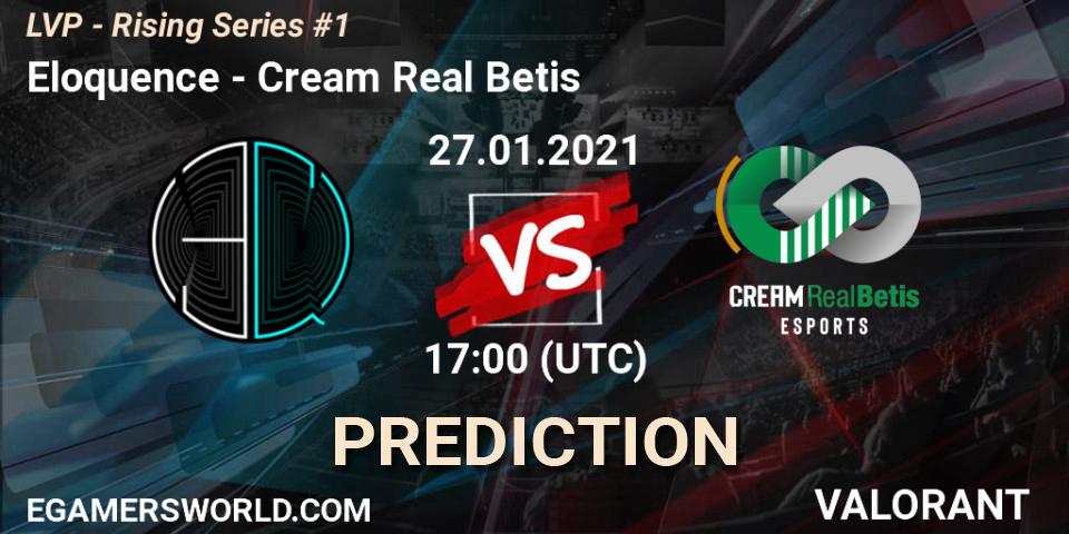 Pronóstico Eloquence - Cream Real Betis. 27.01.2021 at 17:00, VALORANT, LVP - Rising Series #1