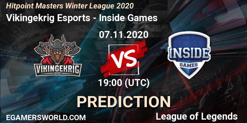 Pronóstico Vikingekrig Esports - Inside Games. 07.11.2020 at 19:00, LoL, Hitpoint Masters Winter League 2020