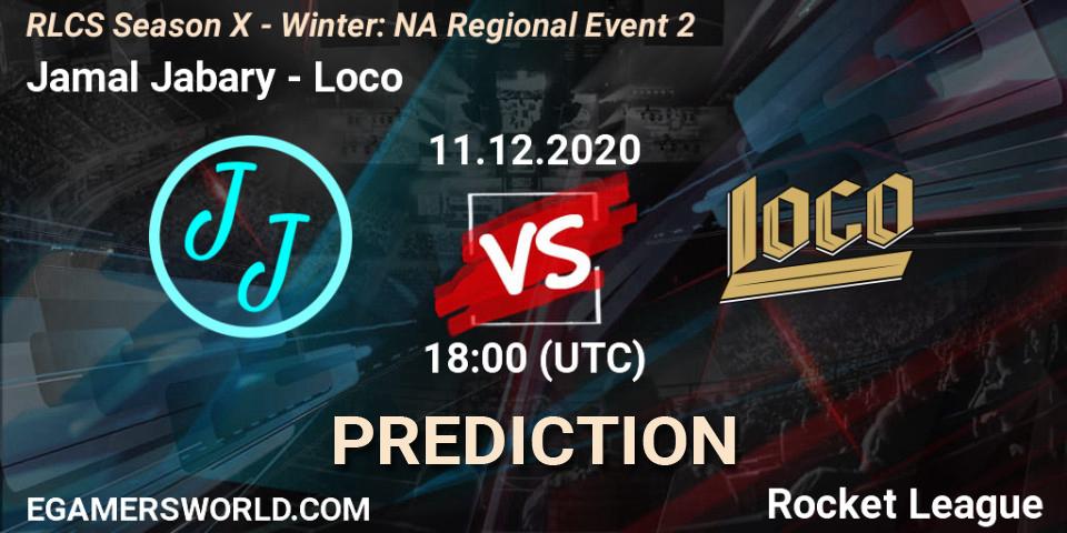 Pronóstico Jamal Jabary - Loco. 11.12.2020 at 18:00, Rocket League, RLCS Season X - Winter: NA Regional Event 2