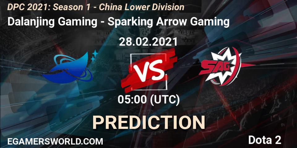 Pronóstico Dalanjing Gaming - Sparking Arrow Gaming. 28.02.2021 at 05:02, Dota 2, DPC 2021: Season 1 - China Lower Division