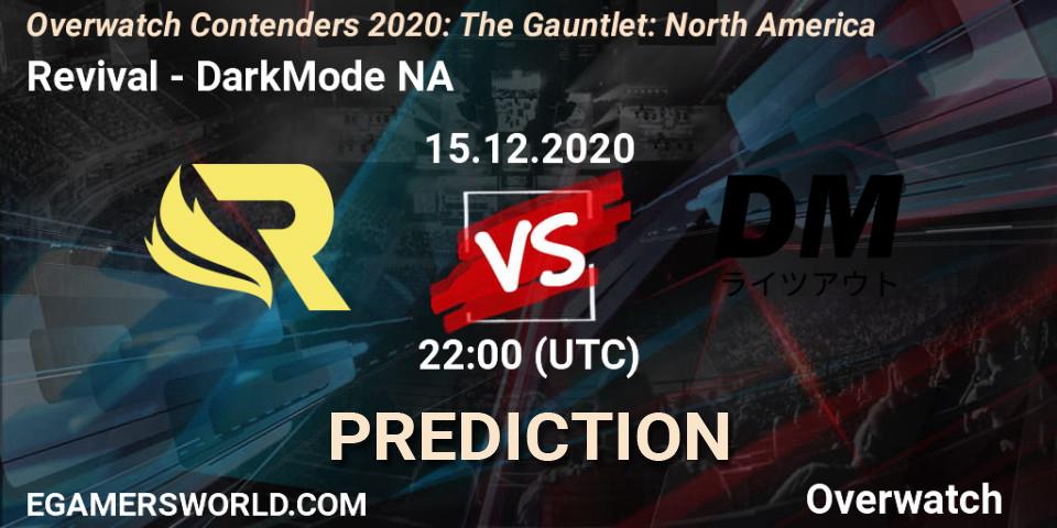 Pronóstico Revival - DarkMode NA. 15.12.2020 at 22:00, Overwatch, Overwatch Contenders 2020: The Gauntlet: North America