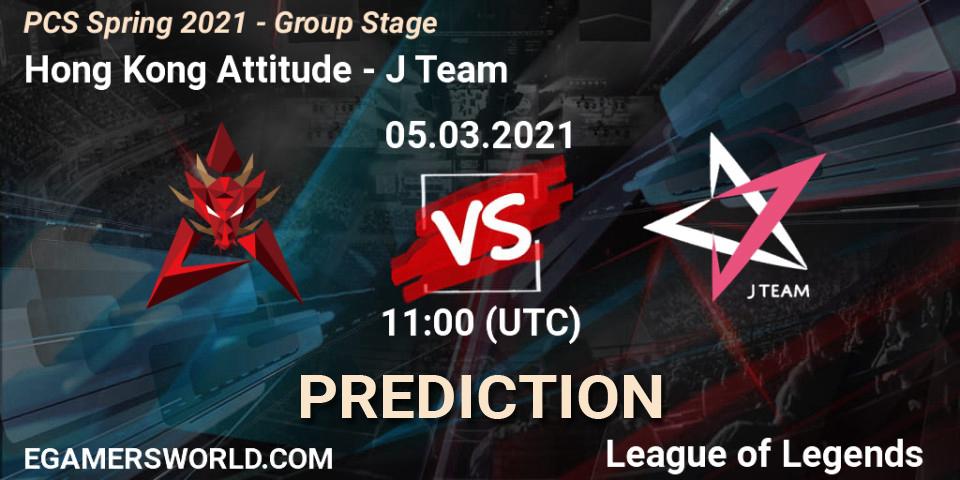 Pronóstico Hong Kong Attitude - J Team. 05.03.21, LoL, PCS Spring 2021 - Group Stage