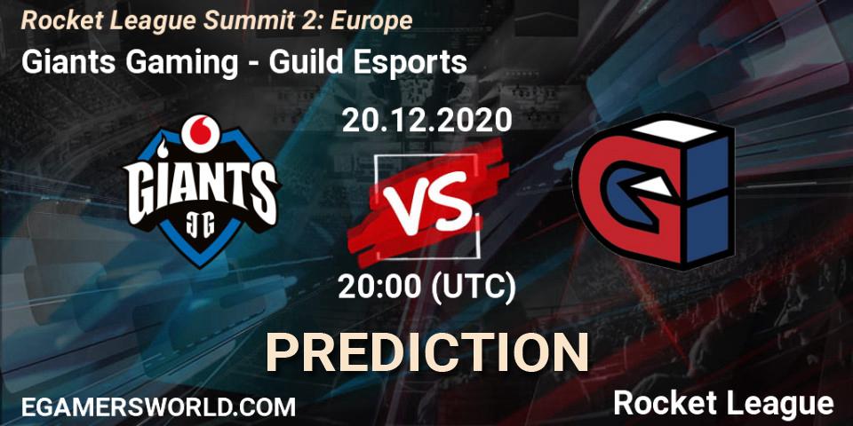 Pronóstico Giants Gaming - Guild Esports. 20.12.2020 at 20:00, Rocket League, Rocket League Summit 2: Europe