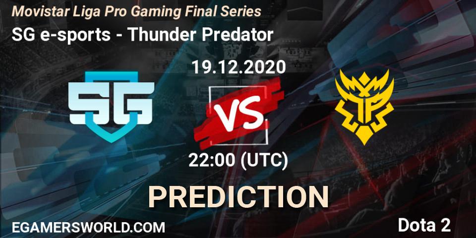 Pronóstico SG e-sports - Thunder Predator. 19.12.2020 at 23:19, Dota 2, Movistar Liga Pro Gaming Final Series