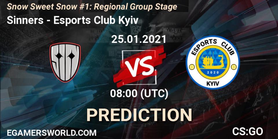 Pronóstico Sinners - Esports Club Kyiv. 25.01.2021 at 08:00, Counter-Strike (CS2), Snow Sweet Snow #1: Regional Group Stage