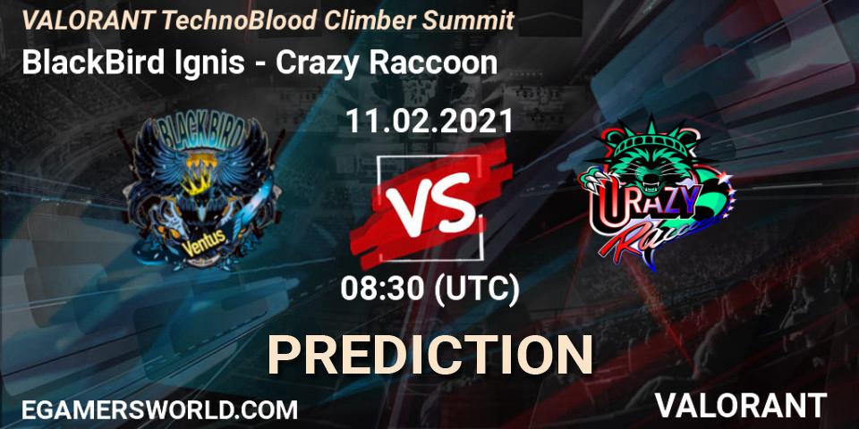 Pronóstico BlackBird Ignis - Crazy Raccoon. 11.02.2021 at 09:00, VALORANT, VALORANT TechnoBlood Climber Summit