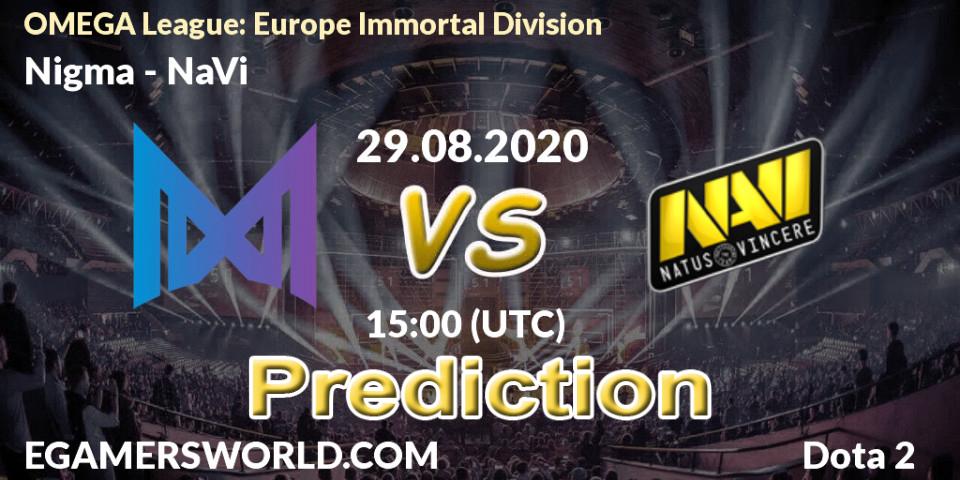 Pronóstico Nigma - NaVi. 29.08.2020 at 14:18, Dota 2, OMEGA League: Europe Immortal Division