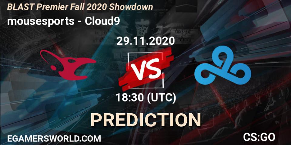 Pronóstico mousesports - Cloud9. 29.11.20, CS2 (CS:GO), BLAST Premier Fall 2020 Showdown
