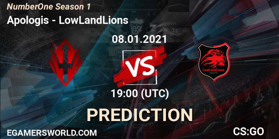 Pronóstico Apologis - LowLandLions. 08.01.2021 at 19:00, Counter-Strike (CS2), NumberOne Season 1