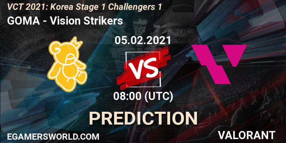 Pronóstico GOMA - Vision Strikers. 05.02.2021 at 12:00, VALORANT, VCT 2021: Korea Stage 1 Challengers 1