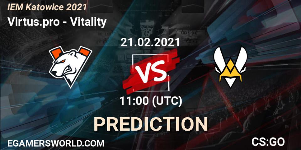 Pronóstico Virtus.pro - Vitality. 21.02.2021 at 11:00, Counter-Strike (CS2), IEM Katowice 2021